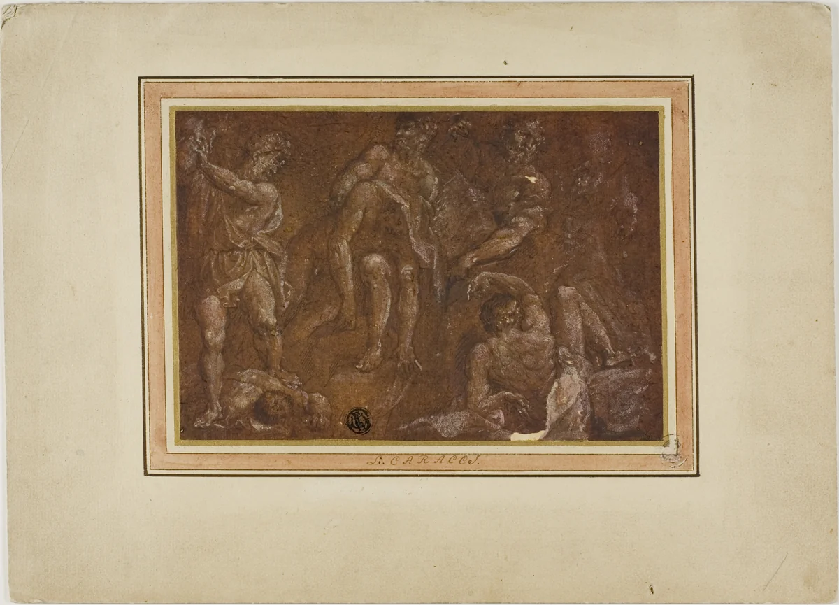Bacchanalian Scene by Eduard DuBois, drawing, 1500-1697