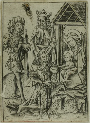 The Adoration of the Magi by Israhel van Meckenem, print, 1465-1503