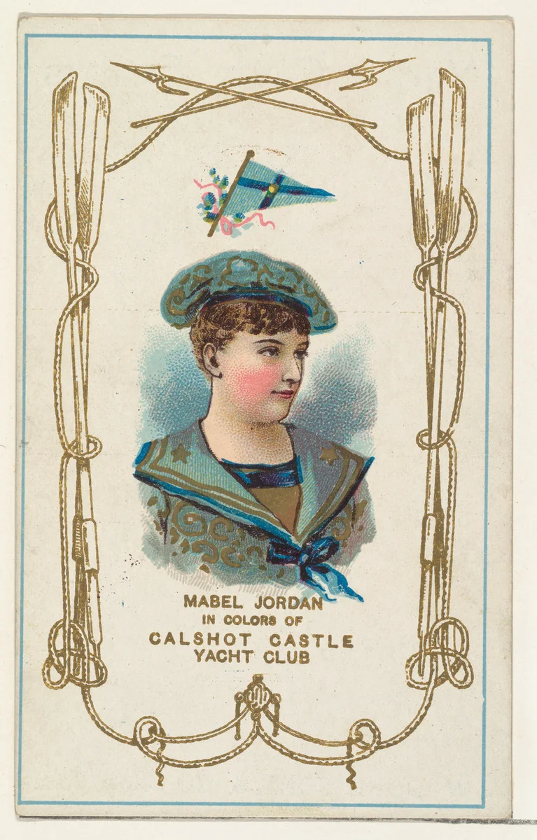 Mabel Jordan in Colors of Calshot Castle Yacht Club, from the Yacht Colors of the World series (N140) issued by Duke Sons & Co. to promote Honest Long Cut Tobacco by W. Duke, Sons & Co., print, 1890