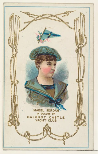 Mabel Jordan in Colors of Calshot Castle Yacht Club, from the Yacht Colors of the World series (N140) issued by Duke Sons & Co. to promote Honest Long Cut Tobacco by W. Duke, Sons & Co., print, 1890