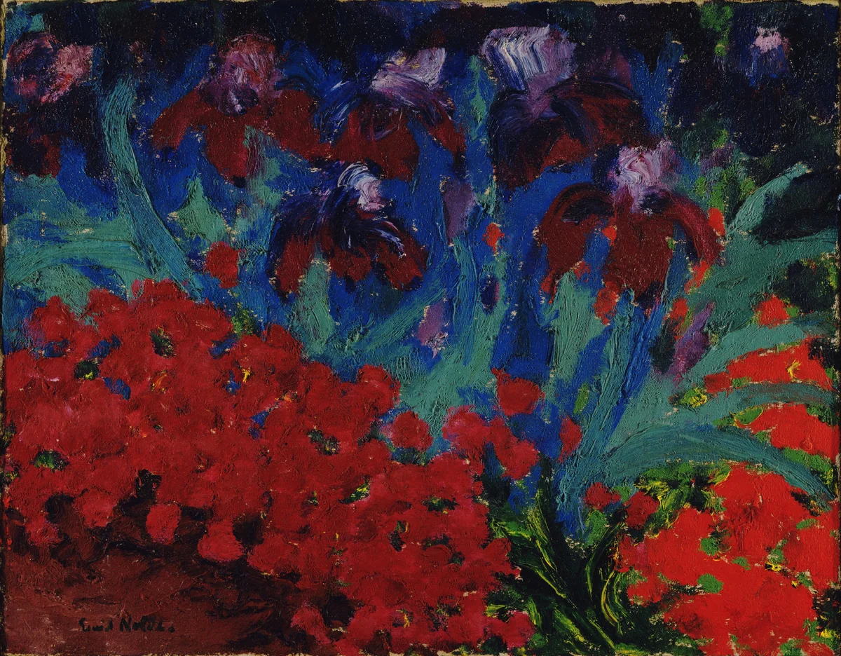 Blue and Violet Flowers by Emil Nolde, painting, 1916