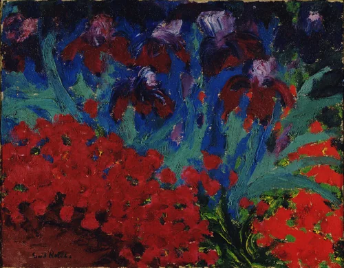 Blue and Violet Flowers by Emil Nolde, painting, 1916