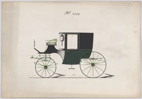Design for Coupé, no. 3096 by Brewster & Co., drawing, 1875