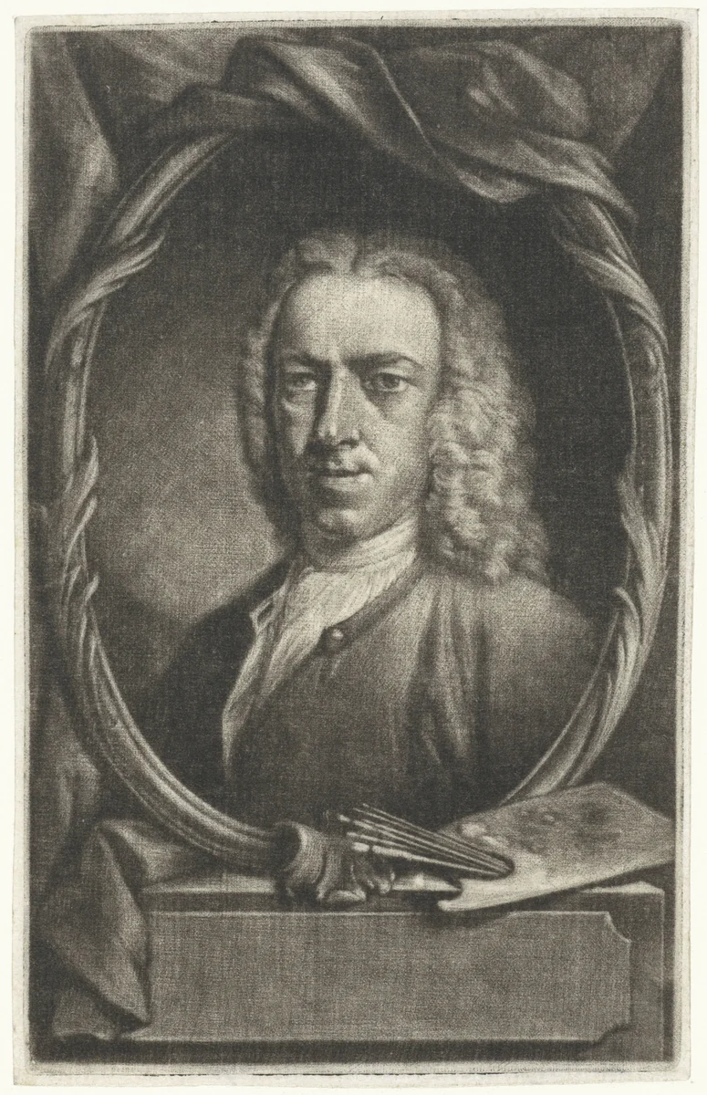 Zelfportret by Aert Schouman, print, 1740-1792