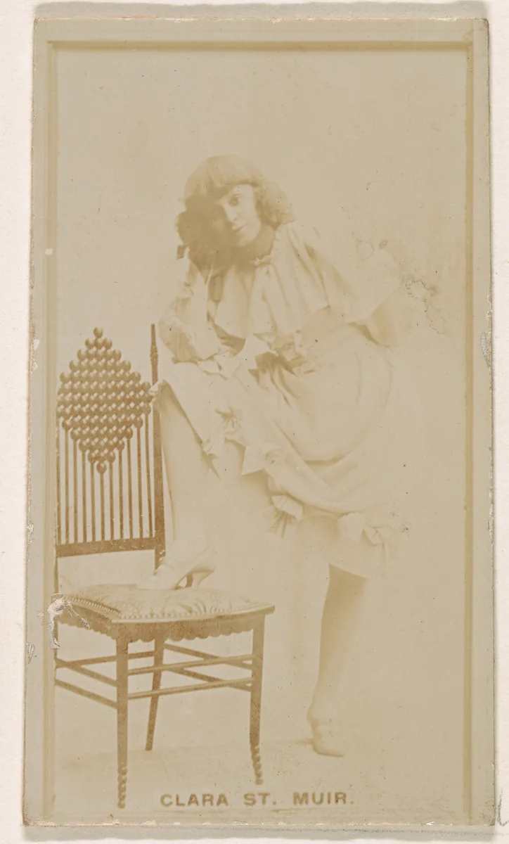 Clara St. Muir, from the Actresses series (N245) issued by Kinney Brothers to promote Sweet Caporal Cigarettes by Kinney Brothers Tobacco Company, photograph, 1890
