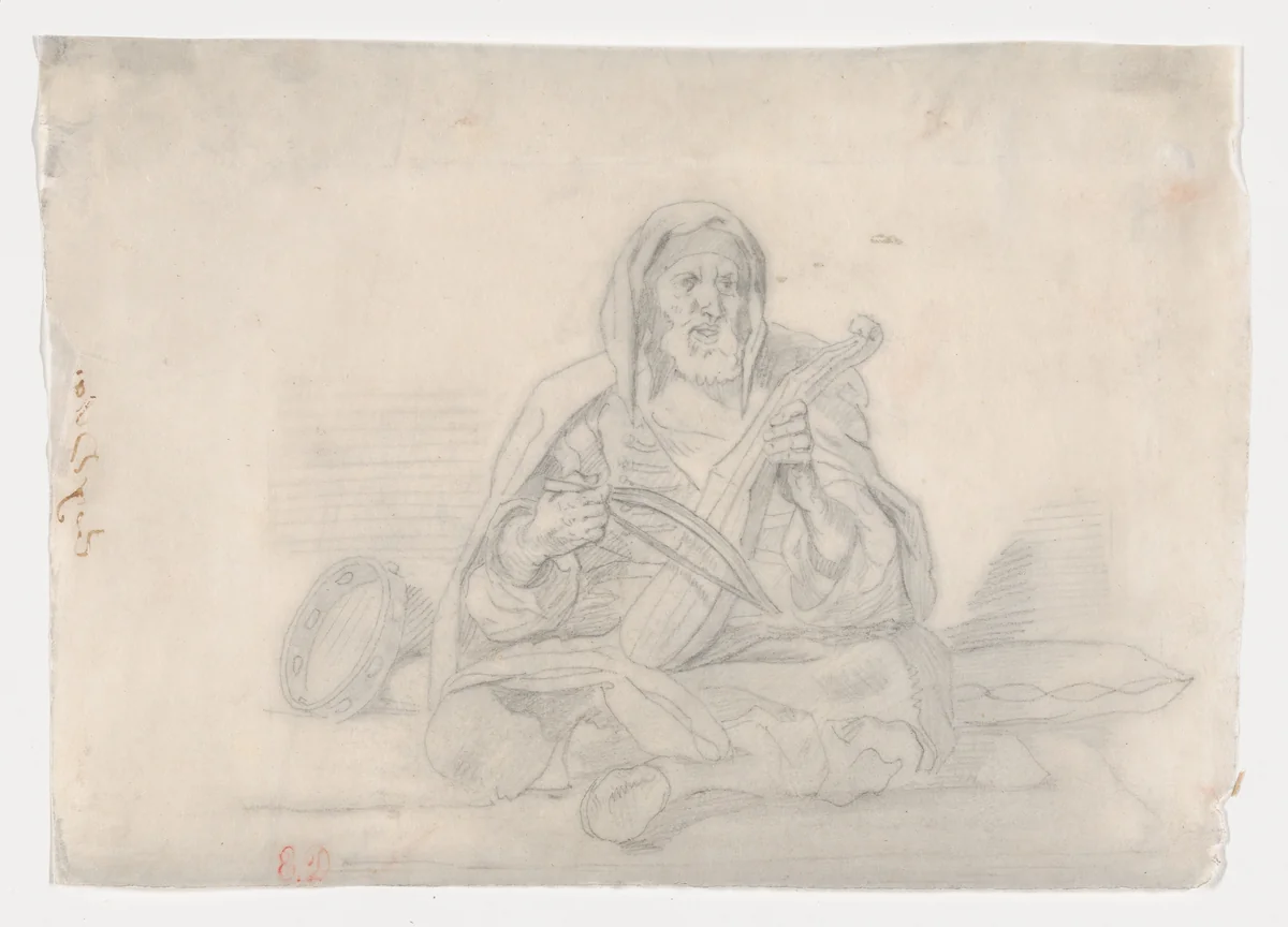 Jewish Musician in Mogador Costume by Eugène Delacroix, drawing, 1841