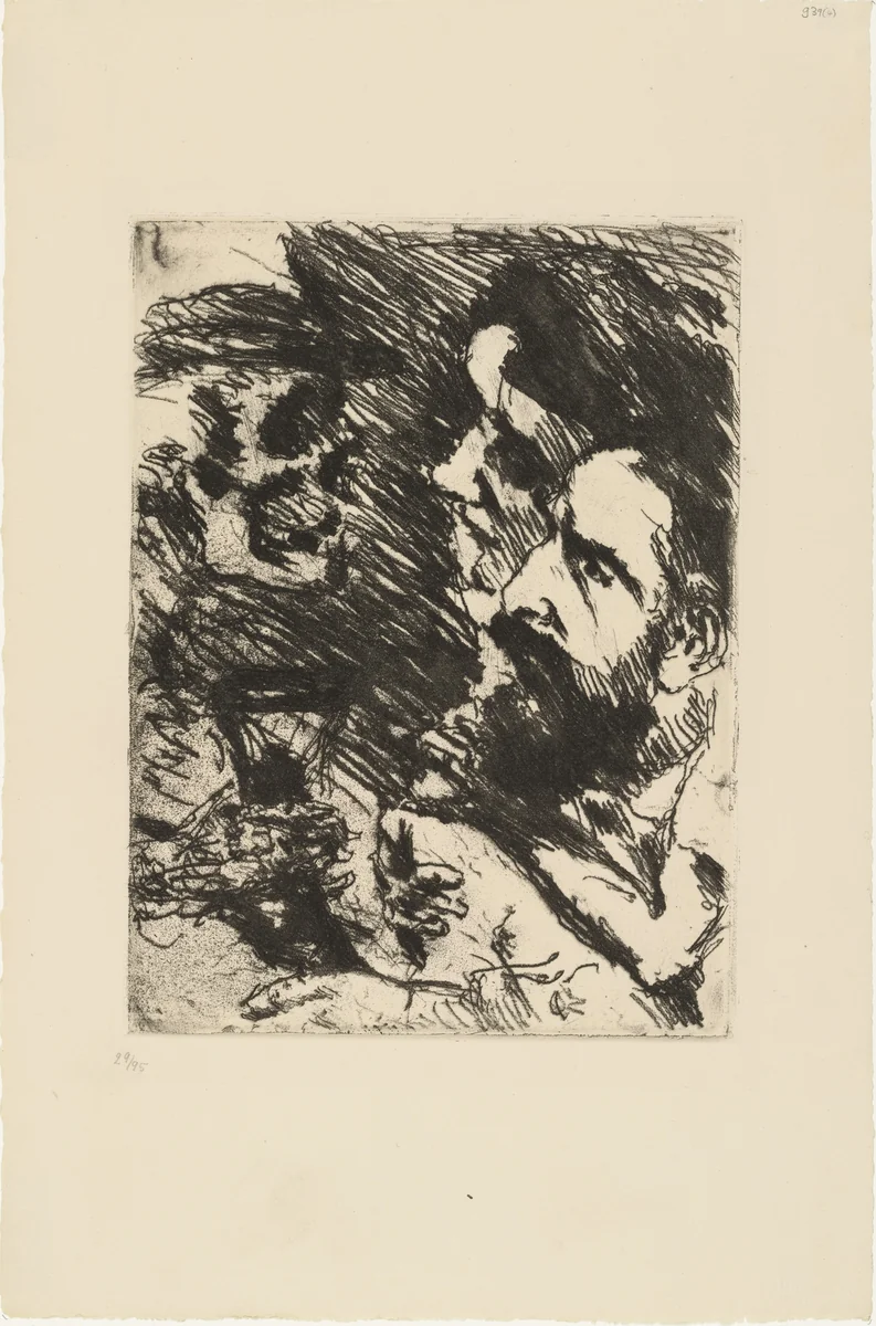 Death and the Strucks (Death and Couple) [Tod bei Strucks (Tod und Paar)] from the portfolio Dance of Death (Totentanz) by Lovis Corinth, print, 1921