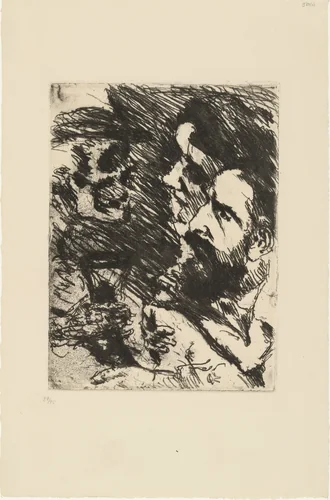 Death and the Strucks (Death and Couple) [Tod bei Strucks (Tod und Paar)] from the portfolio Dance of Death (Totentanz) by Lovis Corinth, print, 1921