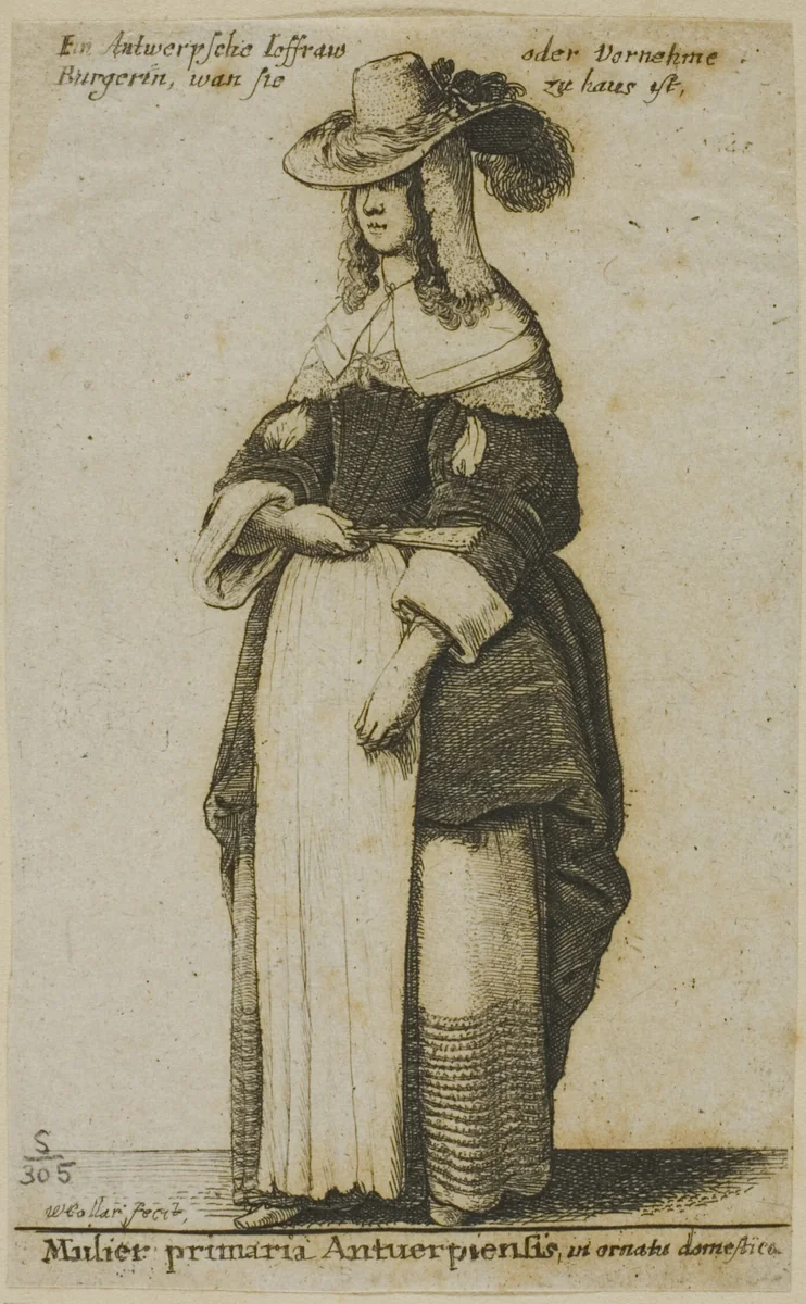 Antwerp Woman by Wenceslaus Hollar, print, 1648