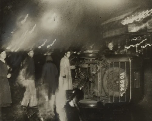 "Hunger Marchers Rally Outside the House of Commons" by Times Wide World Photos, photograph, 1932