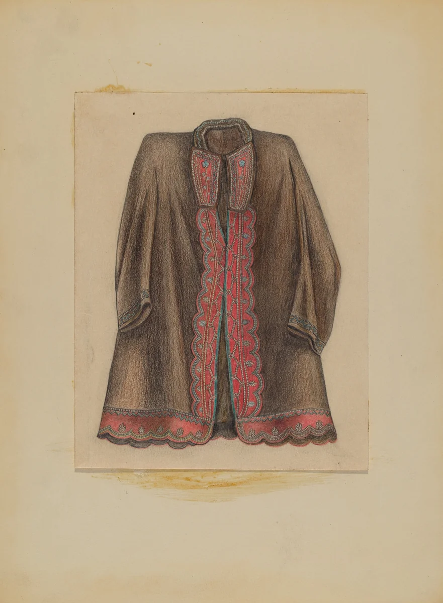 Dark Brown Cotton Coat by Michael Trekur, index of american design, 1935