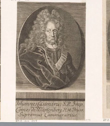 Portret van Johann Casimir II, Reichsgraf Kolbe van Wartenberg by Martin Bernigeroth, print, 1709
