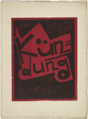 Cover from the periodical Kündung, vol. 1, no. 7, 8 (July, August 1921) by Karl Schmidt-Rottluff, periodical, 1921