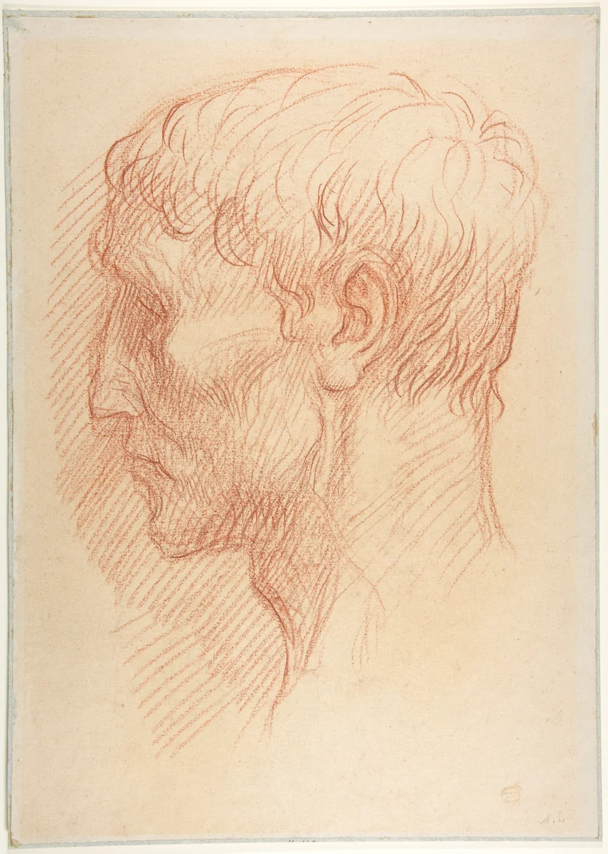 Head of a Quarryman by Alphonse Legros, drawing, 1837-1911