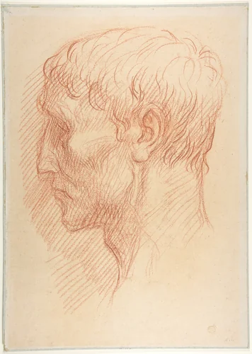 Head of a Quarryman by Alphonse Legros, drawing, 1837-1911