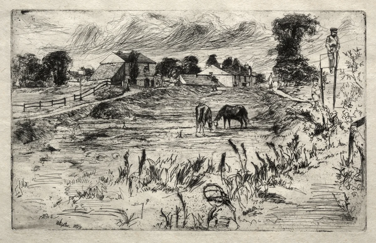 Landscape with the Horse by James McNeill Whistler, print, 1859