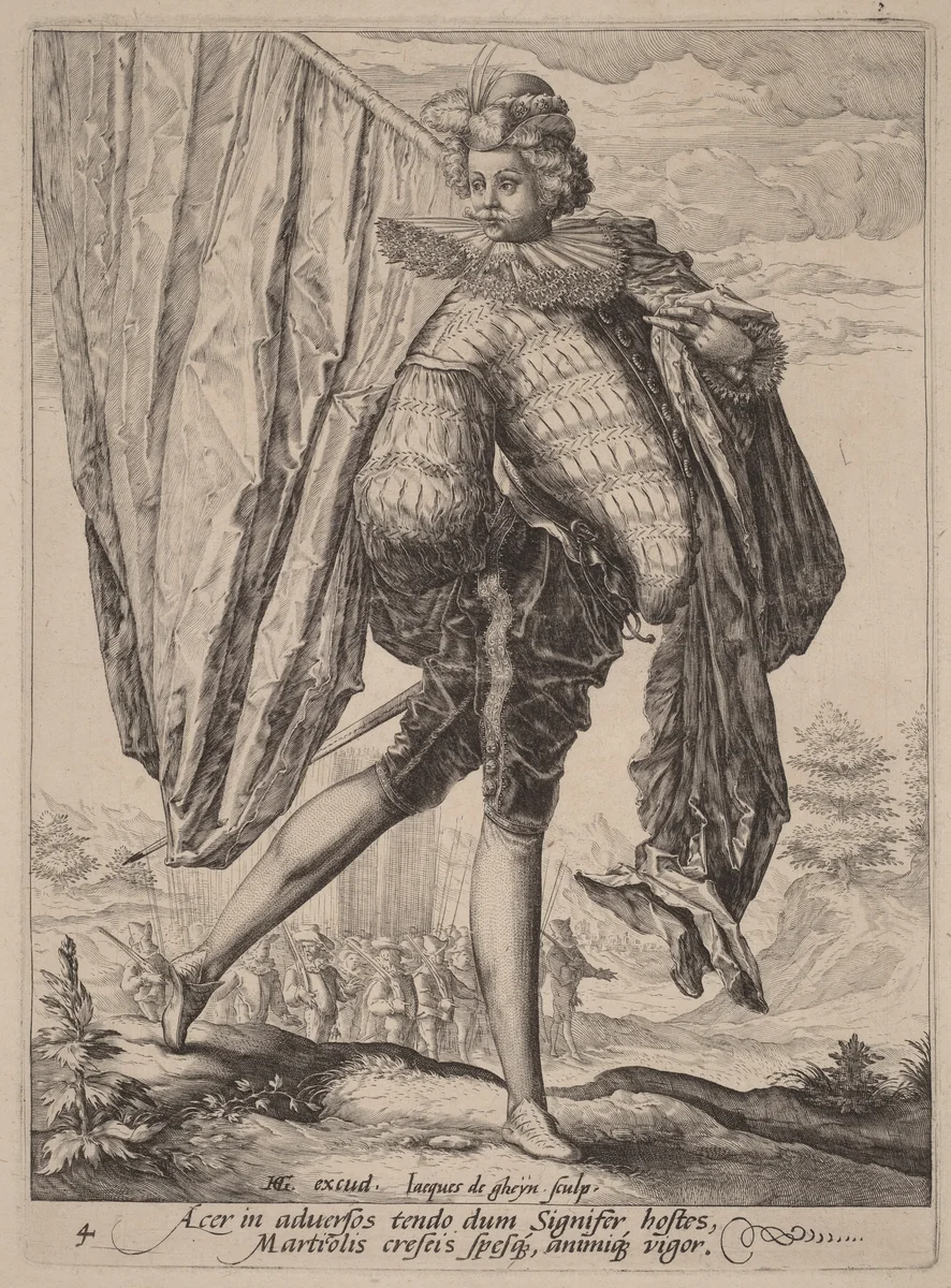 Standard Bearer by Jacques de Gheyn II, portfolio, 1587
