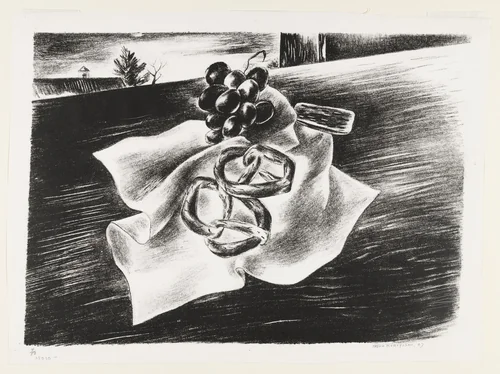 Pretzels by Yasuo Kuniyoshi, print, 1927