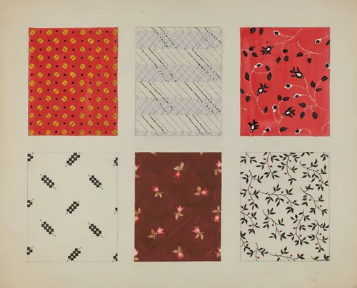 Materials from Quilt by Dorothy Posten, index of american design, 1937
