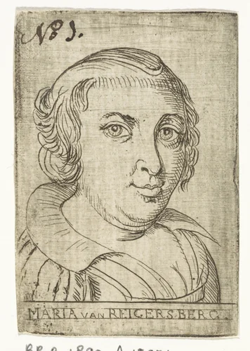 Portret van Maria van Reigersberch (1589-1653) by Rienk Jelgerhuis, print, 1739-1806