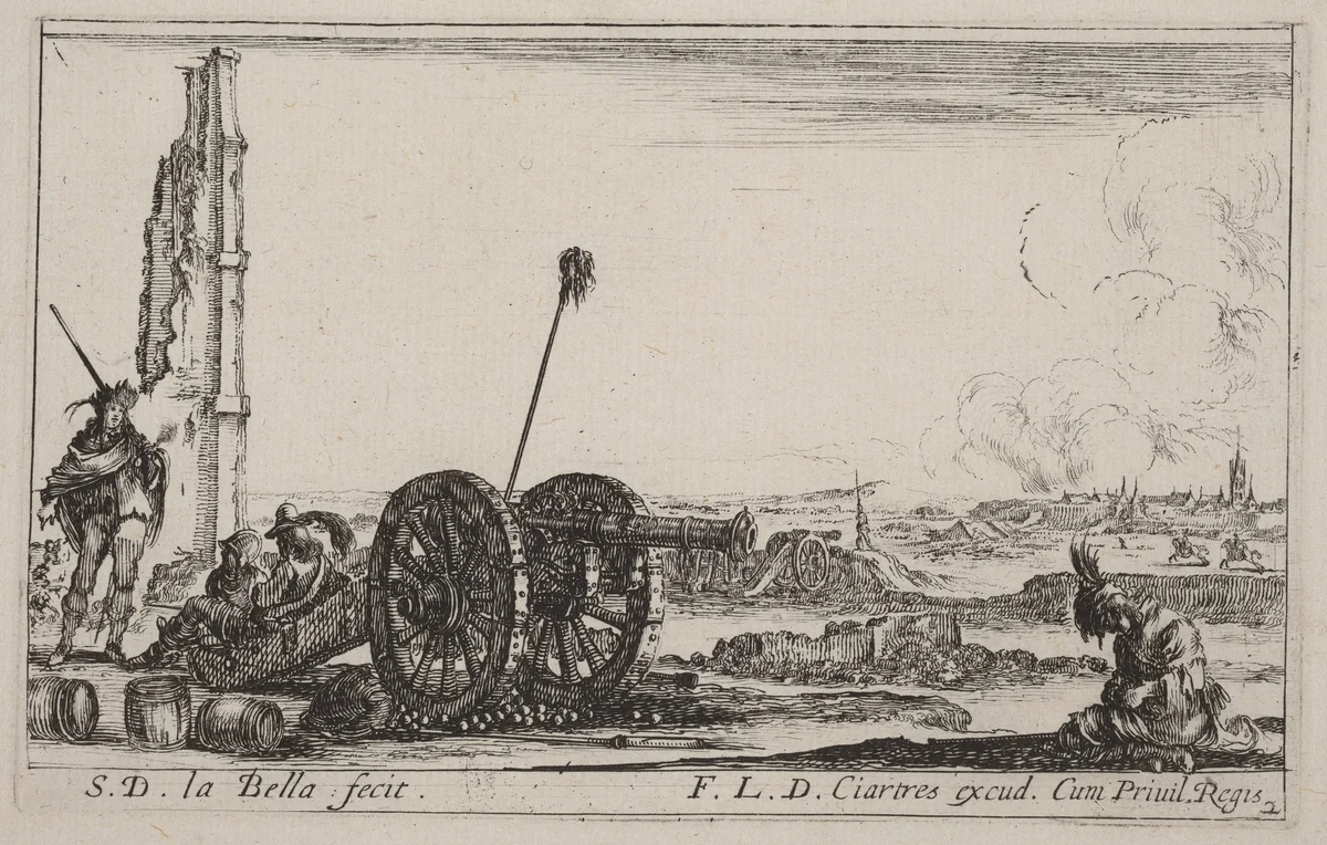 The Cannon by Stefano della Bella, print, 1641