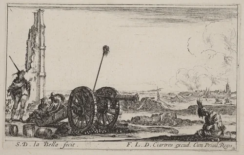 The Cannon by Stefano della Bella, print, 1641