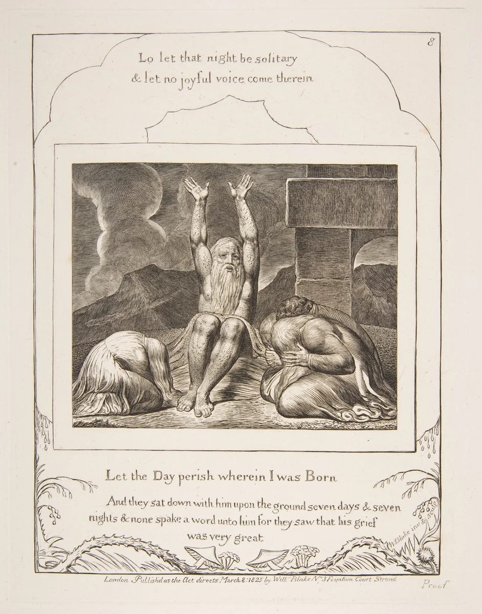 Job's Despair by William Blake, print, 1825-1826