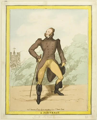A Portrait: Lord Petersham by Thomas Rowlandson, print, 1812