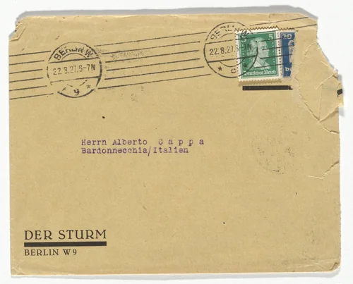 Der Sturm stationery envelope by Unidentified Designer, design, 1927
