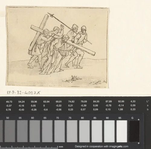 Kruisdraging by Anthonie van den Bos, print, 1778-1838