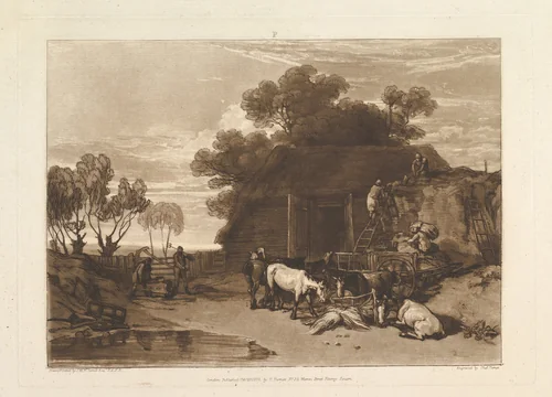 The Straw Yard, part II, plate 7 from "Liber Studiorum" by Joseph Turner, print, 1808