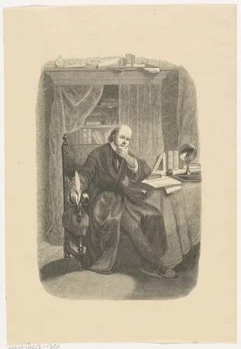 Portret van Johannes Immerzeel by Coenraad Hamburger, print, 1842-1843