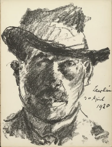 Self-Portrait (Selbstbildnis) (plate 1) from the illustrated book Deutsche Graphiker der Gegenwart (German Printmakers of Our Time) by Lovis Corinth, illustrated book, 1920