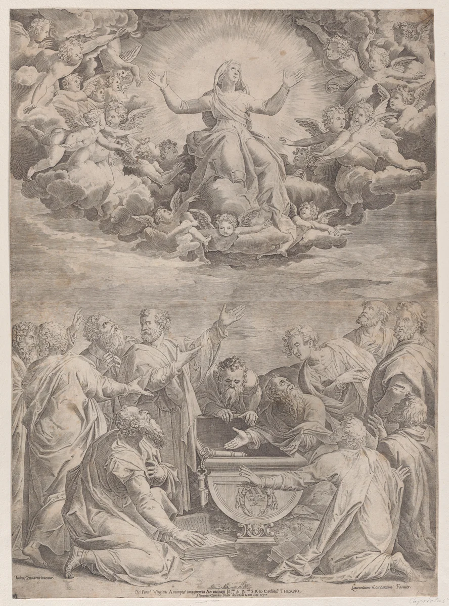 Assumption of the Virgin by Aliprando Caprioli, print, 1574-1599