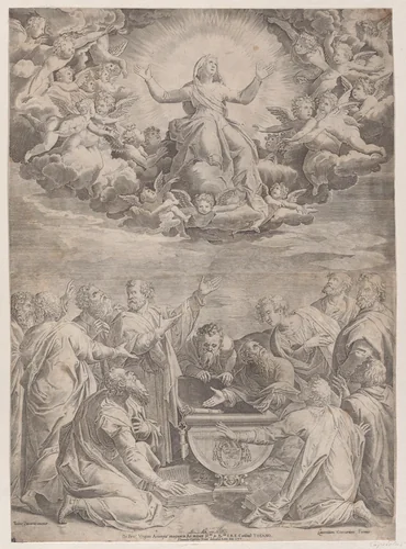 Assumption of the Virgin by Aliprando Caprioli, print, 1574-1599