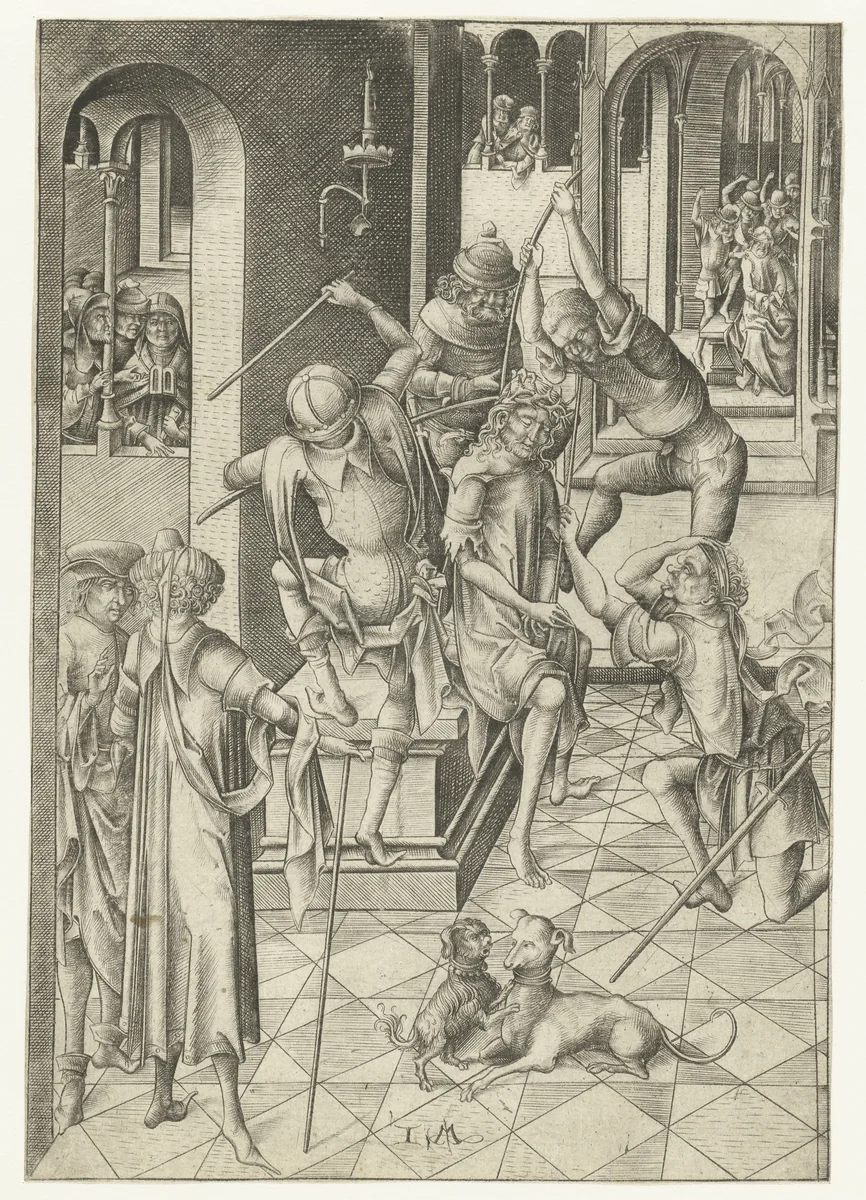 De doornenkroning by Unknown, print, 1455-1503