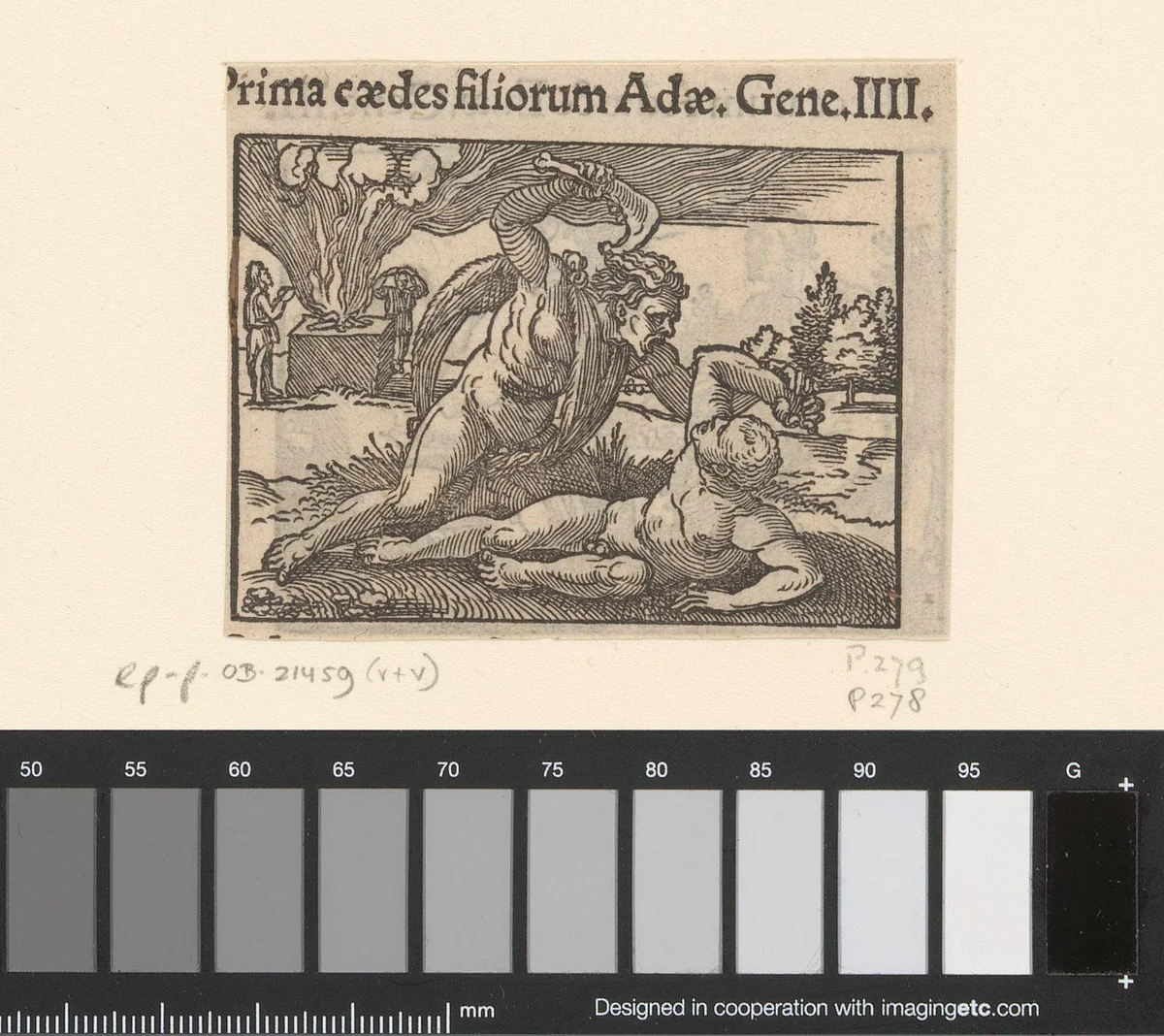 Kaïn doodt Abel by anonymous, print, 1530-1533