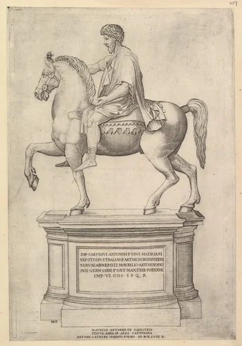 Marcus Aurelius, from "Speculum Romanae Magnificentiae" by Nicolas Beatrizet, print, 1515-1565