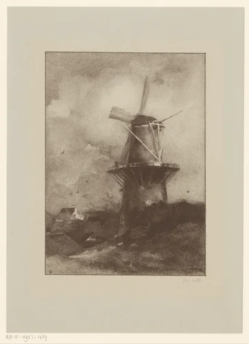Molen by Jan Veth, print, 1880-1900