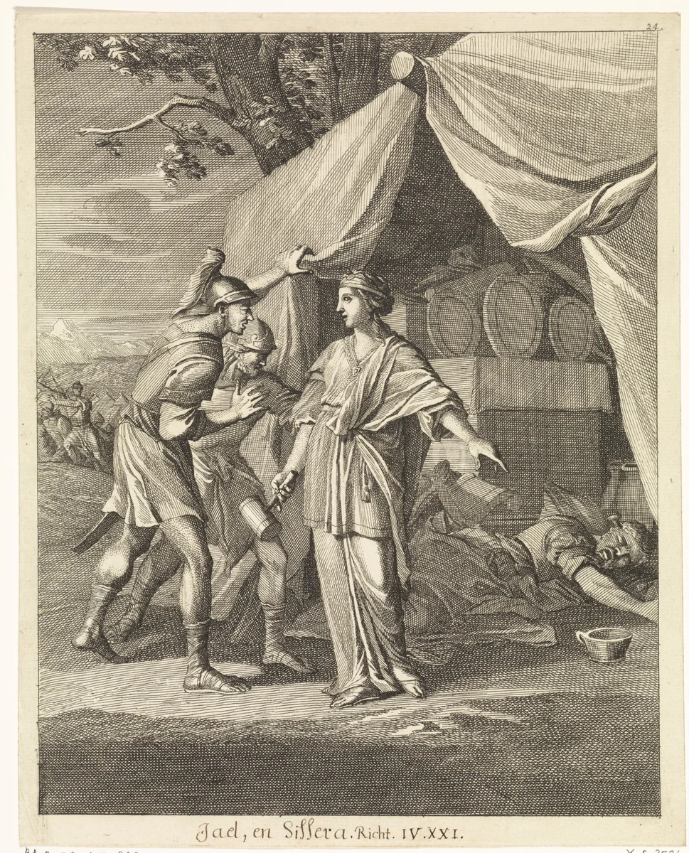 Jaël en Sisera by Caspar Luyken, print, 1708
