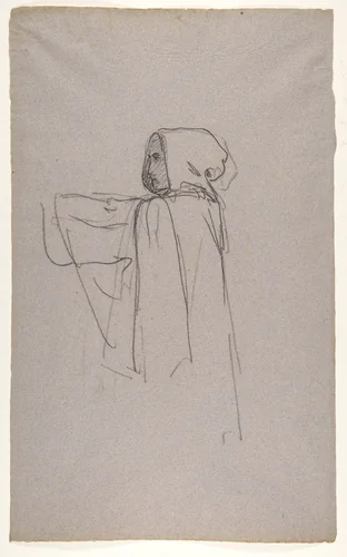 Monk (lower register); verso: Drapery Study for a Bishop (lower register); (studies for wall paintings in the Chapel of Saint Remi, Sainte-Clotilde, Paris, 1858) by Isidore Pils, drawing, 1830-1875