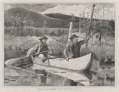Trapping in the Adirondacks (from "Every Saturday," Vol. I, New Series) by Winslow Homer, print, 1870