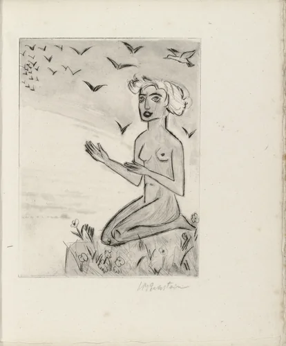 Plate (facing page 16) from Yali und sein weisses Weib (Yali and His White Wife) by Max Pechstein, illustrated book, 1923