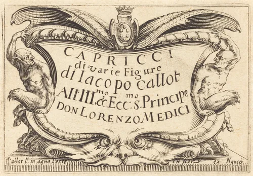 Title Page for "The Capricci" by Jacques Callot, print, 1622