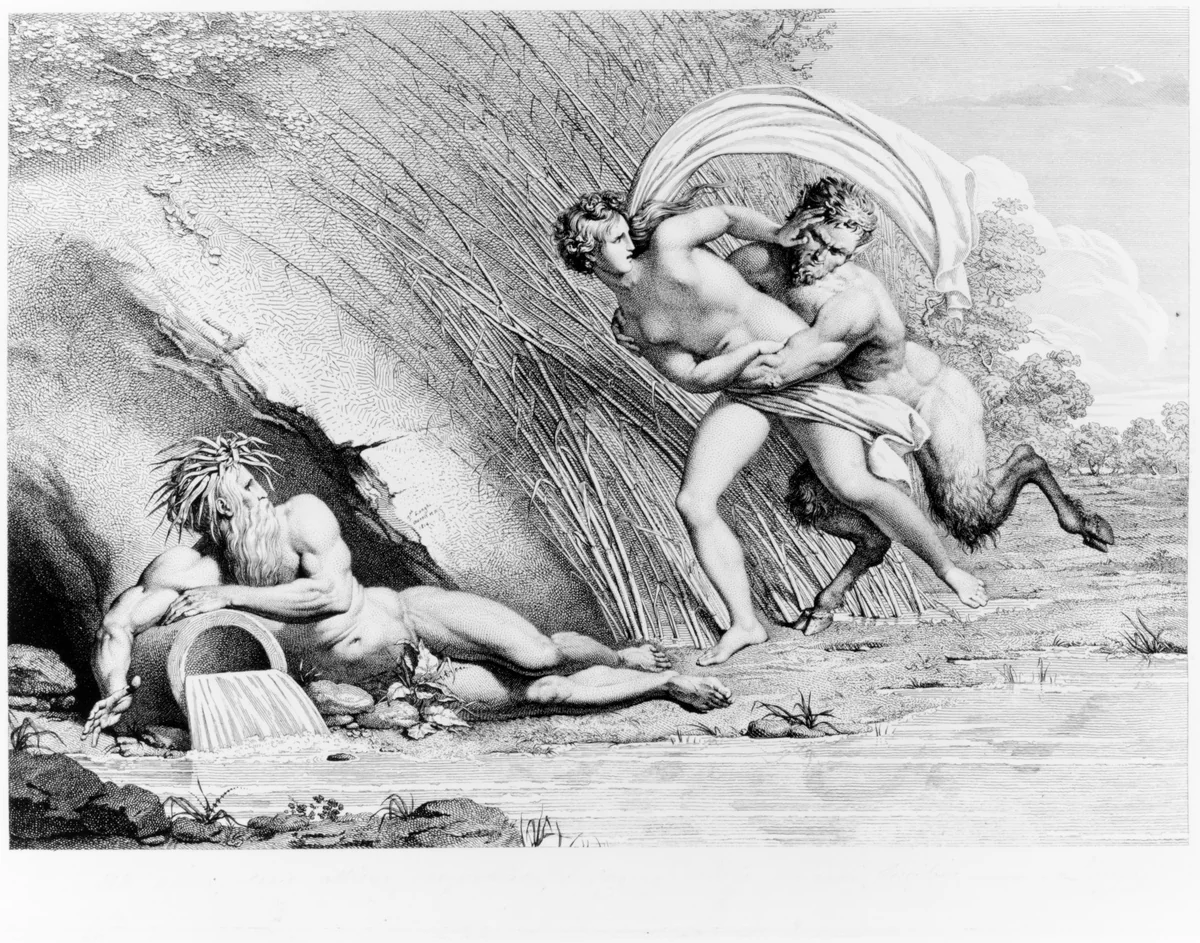 Pan and Syrinx by Giuseppe Longhi, print, 1780-1831