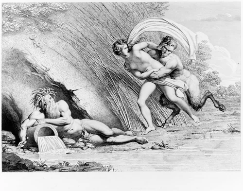 Pan and Syrinx by Giuseppe Longhi, print, 1780-1831