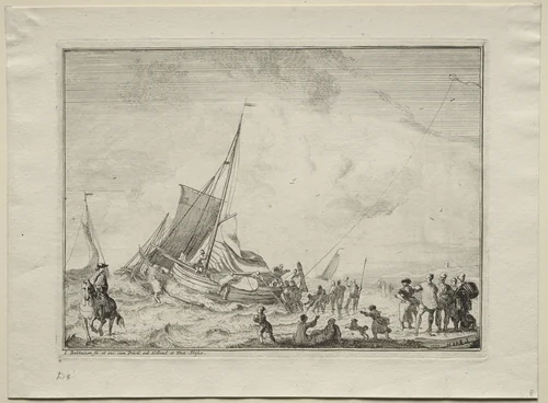 Launching a Ship by Ludolf Backhuysen, other, 1701