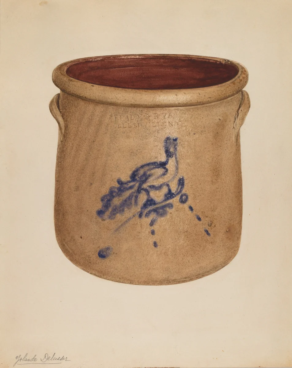 Crock by Yolande Delasser, index of american design, 1938