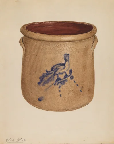 Crock by Yolande Delasser, index of american design, 1938