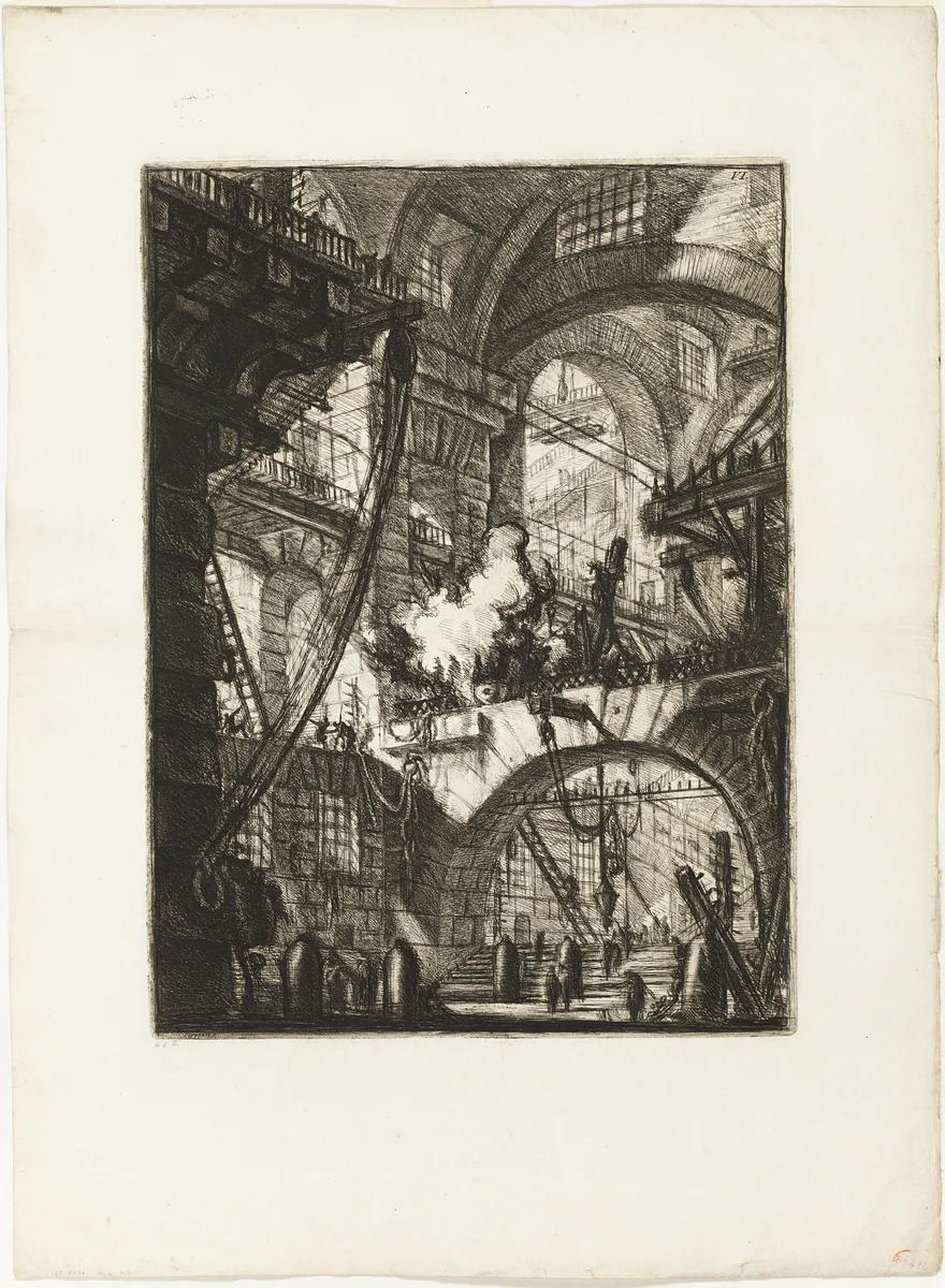 The Smoking Fire, plate 6 from Imaginary Prisons by Giovanni Battista Piranesi, print, 1761